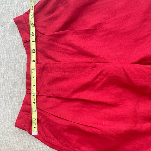 Red Linen Bermuda shorts sizes 10, summer linens Bermudas, sizes large - Picture 7 of 8